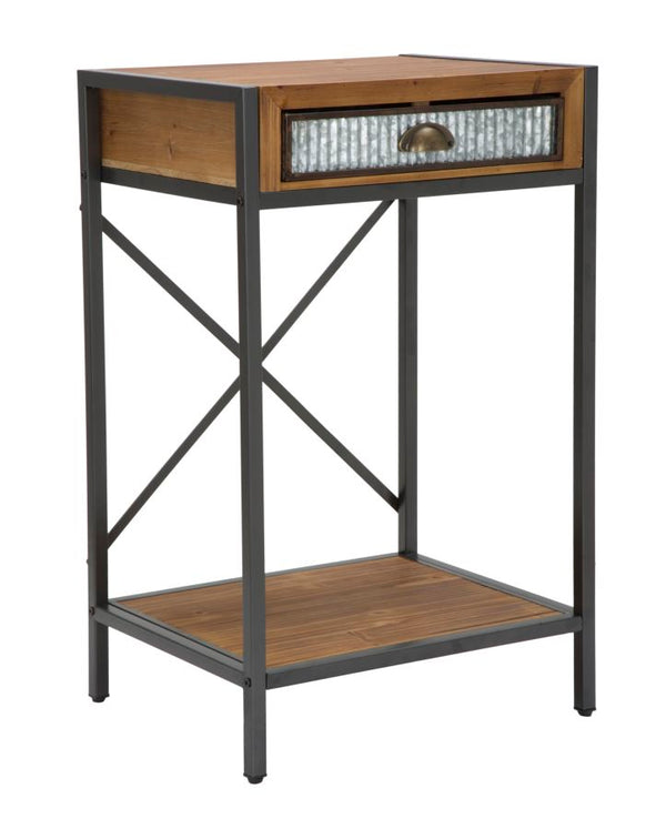 online Irischer Telefonhalter 50x40x81 cm aus Eisen und braunem und grauem Tannenholz