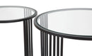 Tavolinetti Dublino Coppia Ø50,5x61,5 - 40,5x57 cm in Ferro e Vetro Nero-5