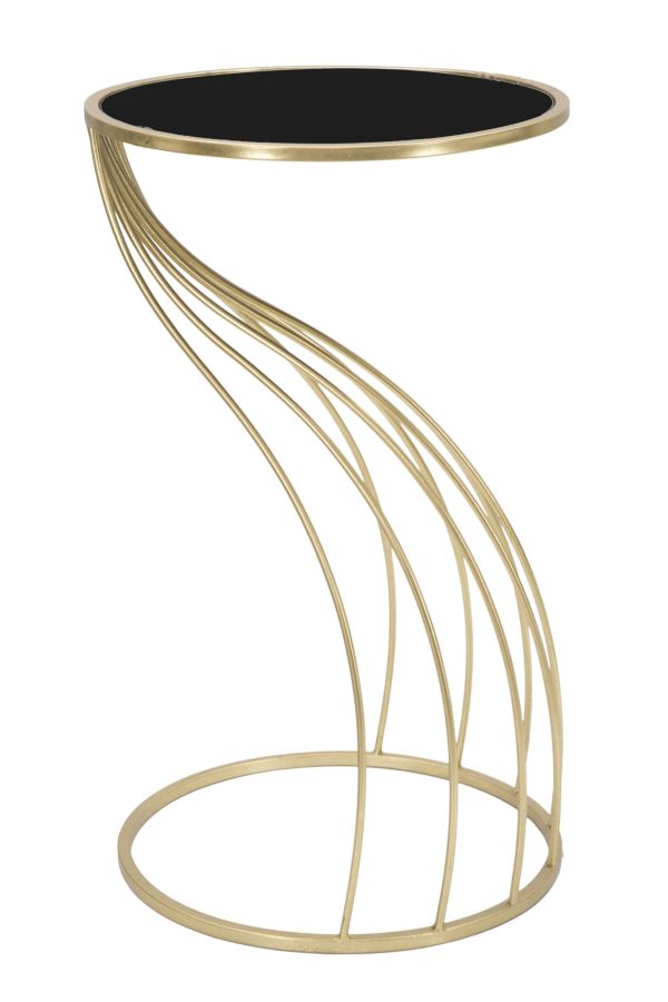 Telefonhalter Flush Ø43x73 cm aus Iron MDF und Black and Gold Mirror online