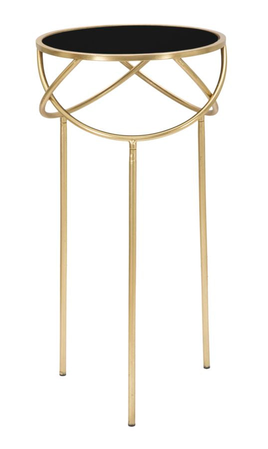 prezzo Ring-Telefonhalter Ø40x80 cm aus MDF-Eisen und Spiegel in Schwarz und Gold