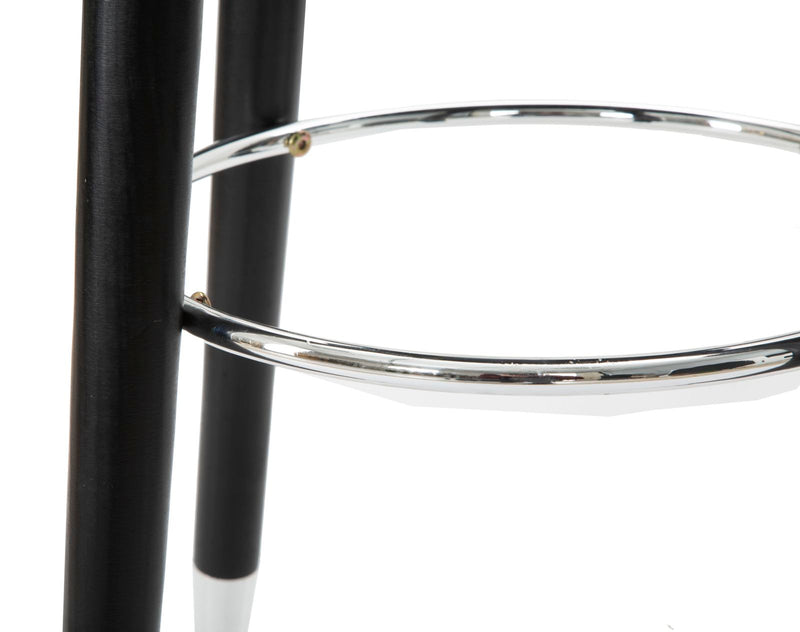 Sgabello Bar Paris Ø35x74 cm in Legno e Tessuto Vellutato Blu-5