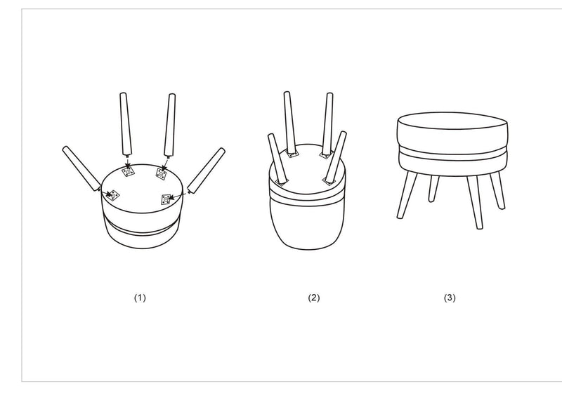 Pouf Poggiapiedi Ø35x40,5 cm in Legno e Tessuto Vellutato Blu-7