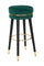 Barhocker Paris Ø35x74 cm aus Holz und grünem Samtstoff