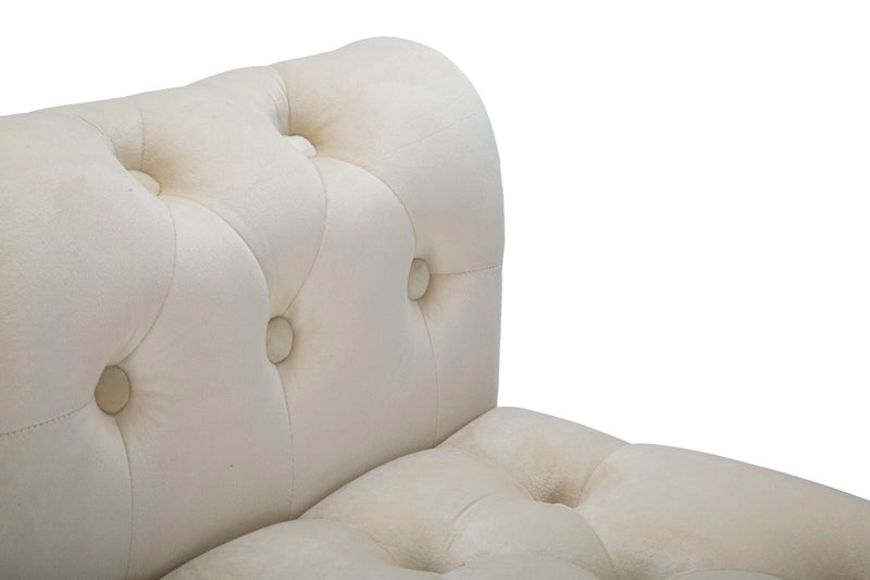 Panchetta Paris 120x40x60 cm in Legno Spugna Metallo e Poliestere Crema Nero e Oro-5