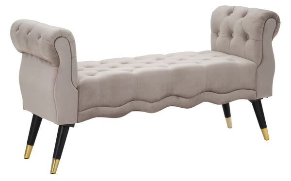 Bank Paris 120 x 40 x 60 cm aus Metallschwammholz und Polyester in Grau, Schwarz und Gold sconto