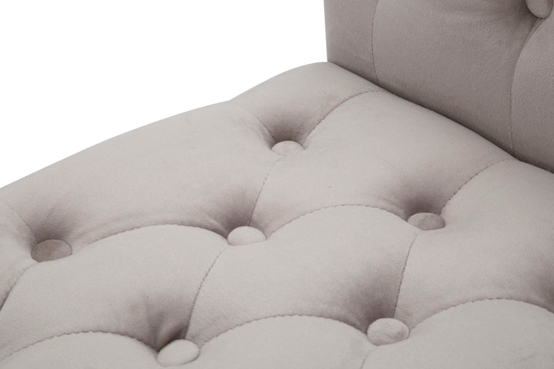 Panchetta Paris 120x40x60 cm in Legno Spugna Metallo e Poliestere Grigio Nero e Oro-7