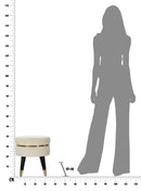 Sgabello Paris Ø35x40,5 cm in Legno Spugna Metallo e Poliestere Crema Nero e Oro-6