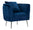 Bucharest Electric Blue Sessel 76x74x73 cm aus Playwood Schwammstoff und blauem und goldenem Metall