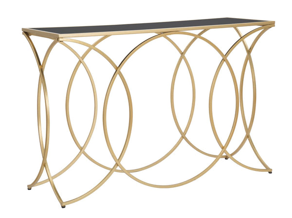 Infinity Small Konsole 120 x 40 x 79 cm in Eisen und Gold und schwarzem Spiegel online