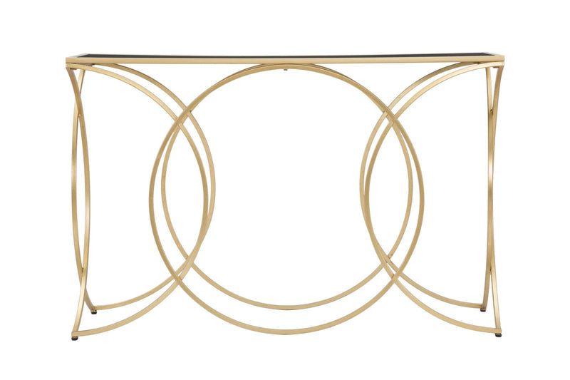 Console Infinity Small 120x40x79 cm in Ferro e Specchio Oro e Nero-3