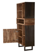 Libreria Mumbai 88x40x177 cm in Legno di Acacia e in Ferro Marrone e Nero-5