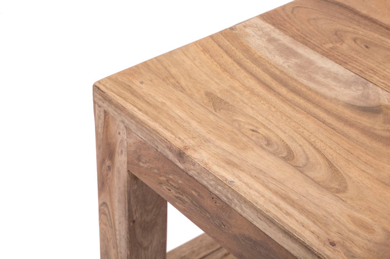 Set 2 Sedie 45x45x100 cm in Legno di Acacia Mumbai Marrone-6