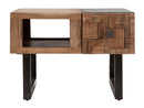 Tavolo da Caffé Quadrato Mumbai 60x60x43 cm in Legno di Acacia e in Ferro Marrone e Nero-2