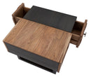 Tavolo da Caffé Quadrato Mumbai 60x60x43 cm in Legno di Acacia e in Ferro Marrone e Nero-4
