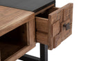 Tavolo da Caffé Quadrato Mumbai 60x60x43 cm in Legno di Acacia e in Ferro Marrone e Nero-6