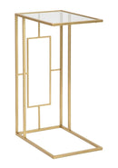 Tavolinetto C 40,5x25,5x60 cm in Ferro e Vetro Oro-1