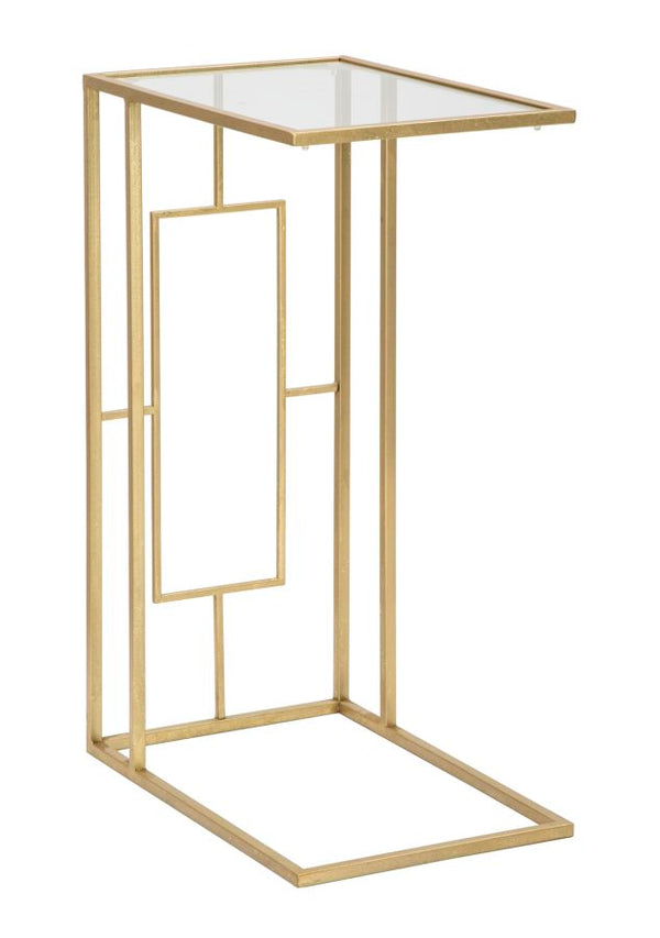 online Couchtisch C 40,5x25,5x60 cm aus Eisen und Goldglas