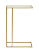 Tavolinetto C 40,5x25,5x60 cm in Ferro e Vetro Oro-2