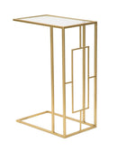 Tavolinetto C 40,5x25,5x60 cm in Ferro e Vetro Oro-3