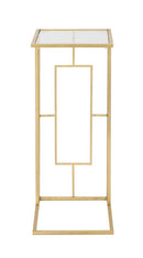 Tavolinetto C 40,5x25,5x60 cm in Ferro e Vetro Oro-4