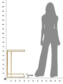 Tavolinetto C 40,5x25,5x60 cm in Ferro e Vetro Oro-8