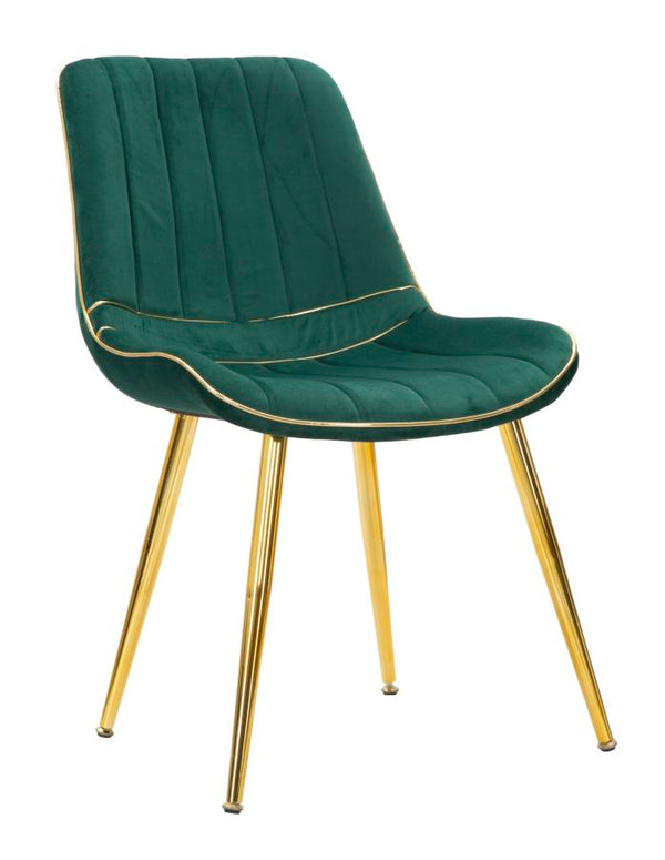 Set mit 2 gepolsterten Stühlen 51 x 59 x 79 cm aus grünem und goldenem Pariser Polyester prezzo