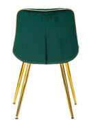 Set 2 Sedie Imbottite 51x59x79 cm in Poliestere Paris Verde e Oro-2