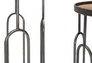Tavolinetti New Mexico Coppia Ø40x60-35x53 cm in Ferro e MDF Marrone e Grigio-5