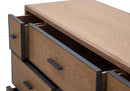 Comò Malé105x38x82 cm Legno di Abete e Impiallacciatura di frassino e MDF e in Ferro Marrone e Grigio-3