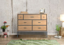 Comò Malé105x38x82 cm Legno di Abete e Impiallacciatura di frassino e MDF e in Ferro Marrone e Grigio-7