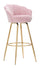 Vienna Pink Barhocker 55 x 53 x 110 cm Schwamm und Stoff und rosa und goldenes Metall
