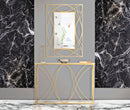 Console Exy 120x40x80 cm in Ferro e Specchio Oro e Argento-6