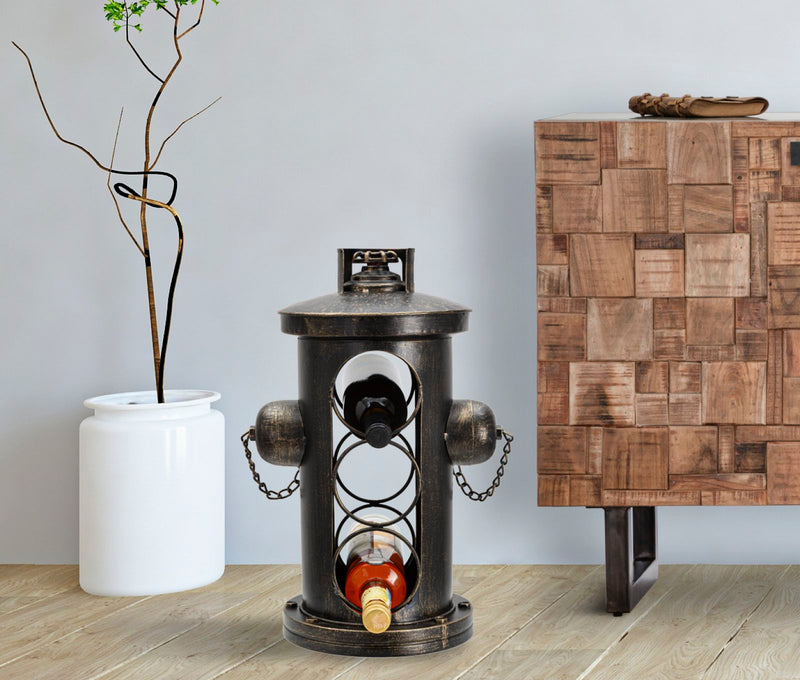 Porta Bottiglie Industry 35x25x50 cm in Ferro-9