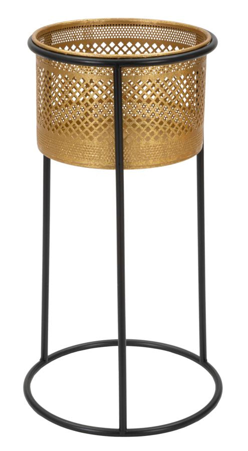 Vasenhalter Simply Ø25x50 cm in Gold und schwarzem Eisen acquista