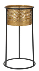 Porta Vasi Simply Ø25x50 cm in Ferro Oro e Nero-2