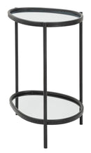Tavolinetto Maycos 53,3x36,8x58,4 cm in Ferro e Specchio Nero-2