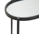 Tavolinetto Maycos 53,3x36,8x58,4 cm in Ferro e Specchio Nero-4