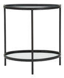 Tavolinetto Maycos 53,3x36,8x58,4 cm in Ferro e Specchio Nero-7