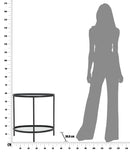 Tavolinetto Maycos 53,3x36,8x58,4 cm in Ferro e Specchio Nero-9