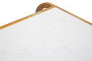 Tavolinetto Marble Porta Giornali 46x35x65 cm in Ferro e Marmo Oro e Bianco-6