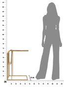 Tavolinetto Marble Porta Giornali 46x35x65 cm in Ferro e Marmo Oro e Bianco-8