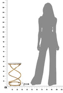 Tavolinetto Spiral Marble Ø27,5x47,5 cm in Ferro e Marmo Oro e Bianco-6