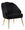 Black Shell Sessel 65 x 69 x 84 cm aus Polyesterschwammholz und schwarzem und goldenem Stahl