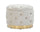 Puff Container Rich Cream Ø55x42 cm aus cremefarbenem und goldfarbenem Schwammholz, Polyester und Stahl