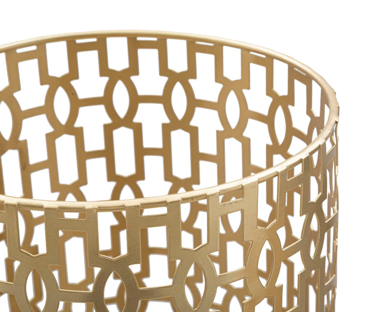 Porta Ombrelli Oblin Ø22,5x47,5 cm in Ferro MDF e Vetro Oro-2