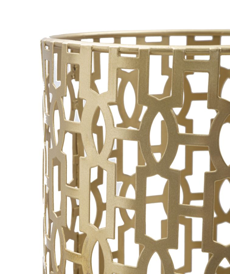 Porta Ombrelli Oblin Ø22,5x47,5 cm in Ferro MDF e Vetro Oro-3