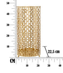 Porta Ombrelli Oblin Ø22,5x47,5 cm in Ferro MDF e Vetro Oro-6