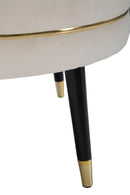 Puff Paris xxl Crema/Oro Ø90x46 cm in Legno Spugna Oro e Nero-5