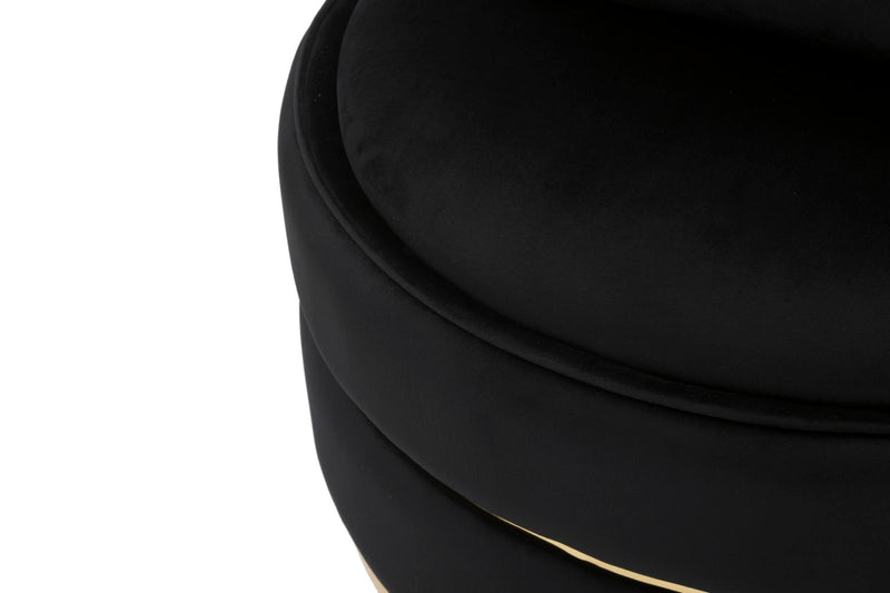 Poltrona Paris Space Nero/Oro Ø84x72 cm in Legno e Spugna Nero e Oro-8