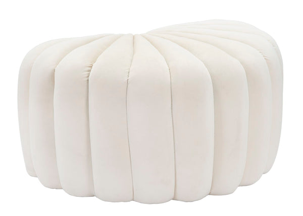 online Puff Shell Cream 80 x 54 x 42 cm in Schwammholz und cremefarbenem Polyester
